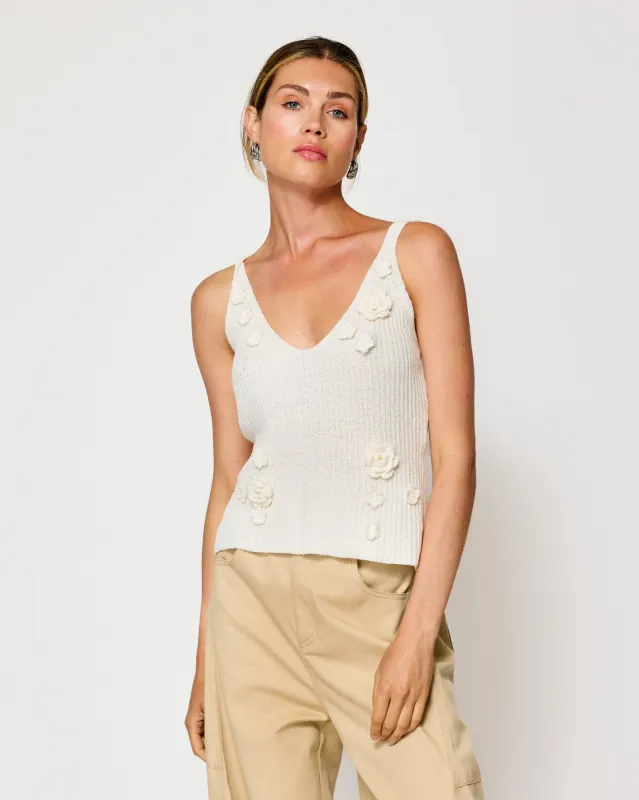 LARA ROSETTE DETAILED SLEEVELESS TOP sold by Line & Dot