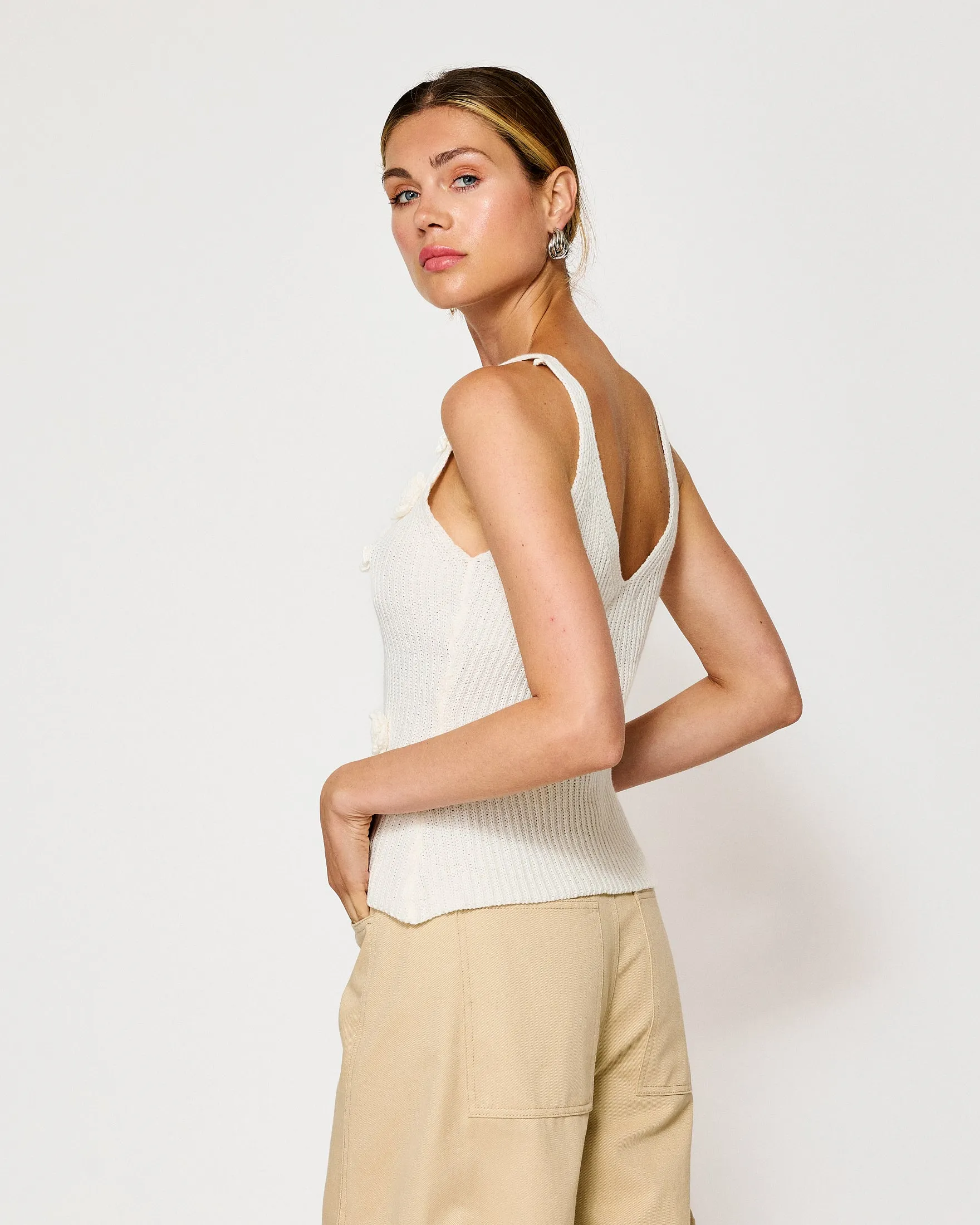 LARA ROSETTE DETAILED SLEEVELESS TOP sold by Line & Dot product image thumbnail 3