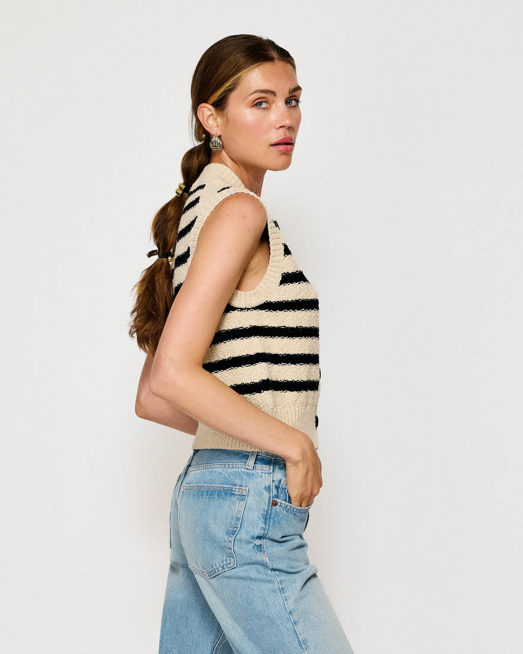 MIRI STRIPED SWEATER VEST sold by Line & Dot product image thumbnail 4