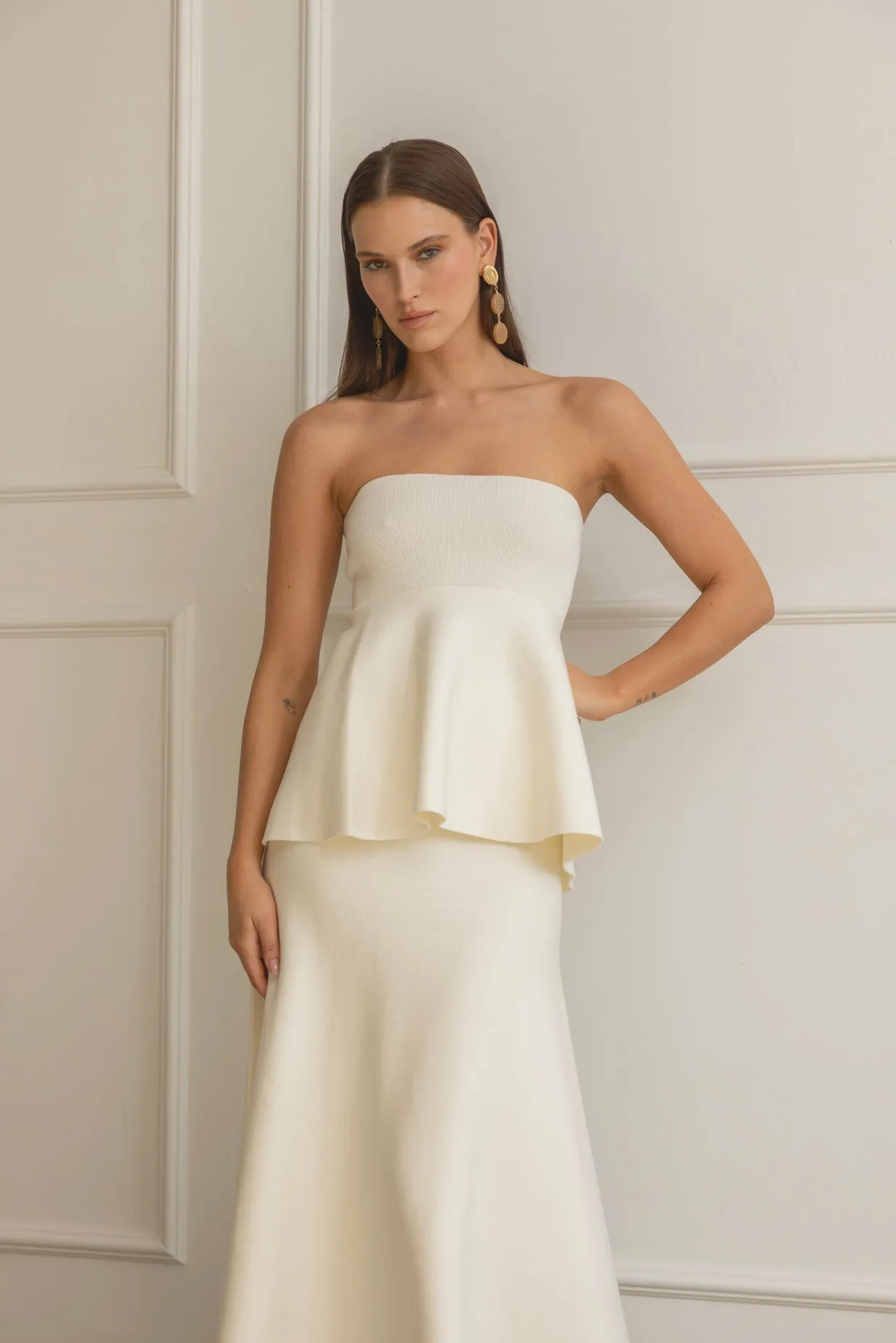 ISADORE KNIT SWEATER PEPLUM TOP sold by Line & Dot