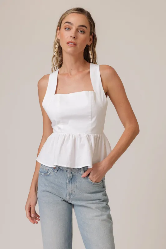 ESSIE  PEPLUM TOP sold by Line & Dot