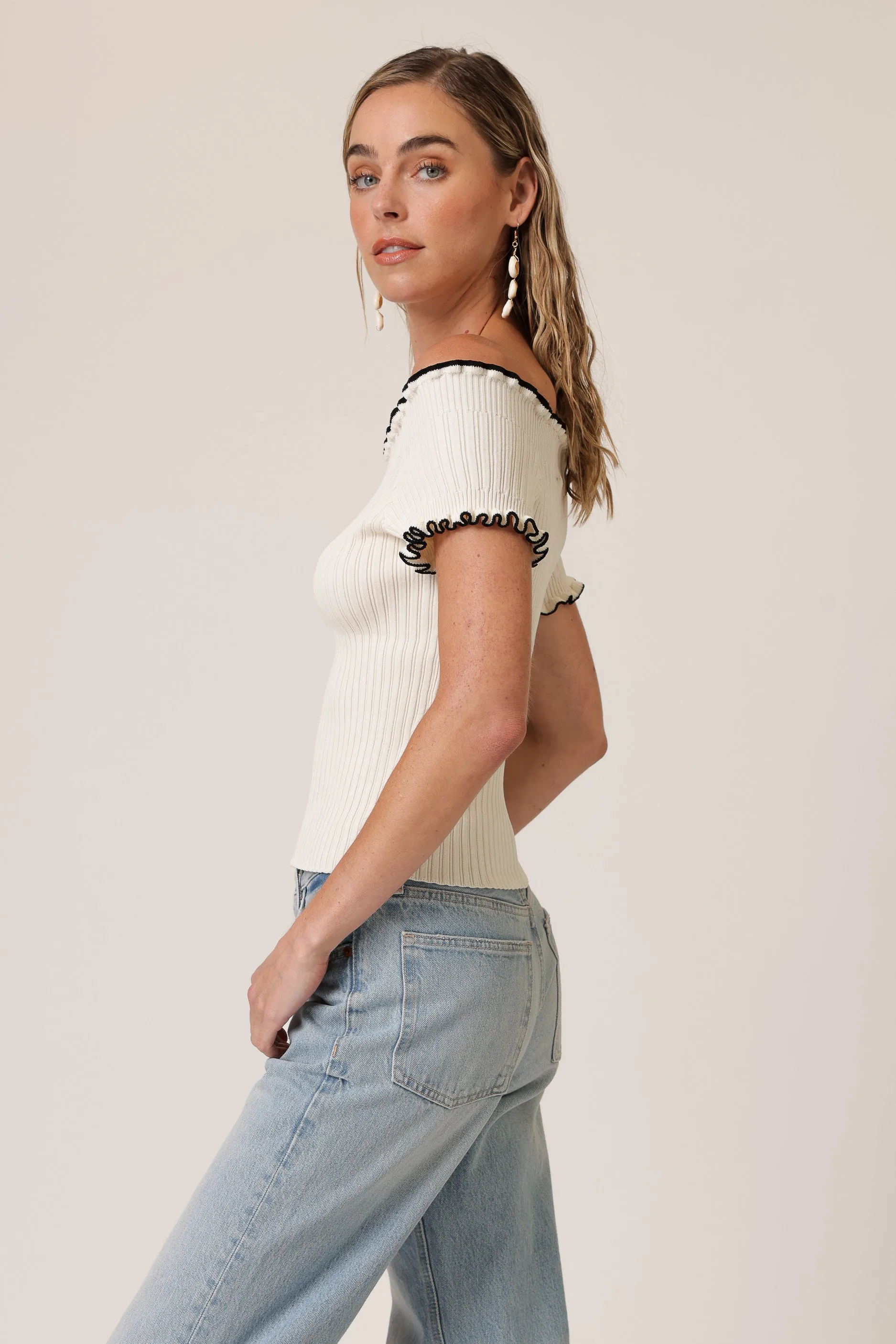 REONNY OFF THE SHOULDER SWEATER sold by Line & Dot product image thumbnail 5