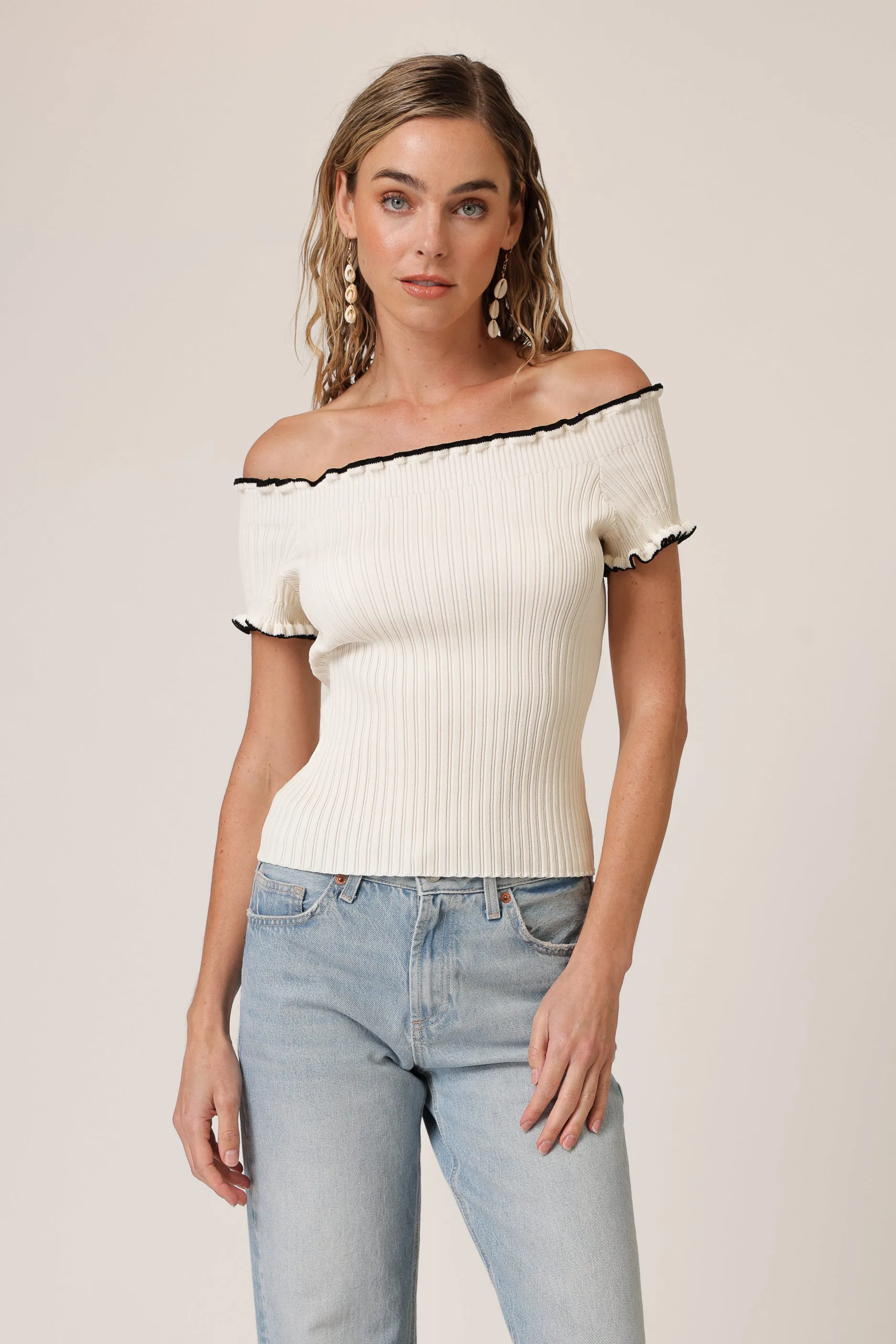 REONNY OFF THE SHOULDER SWEATER sold by Line & Dot product image thumbnail 2