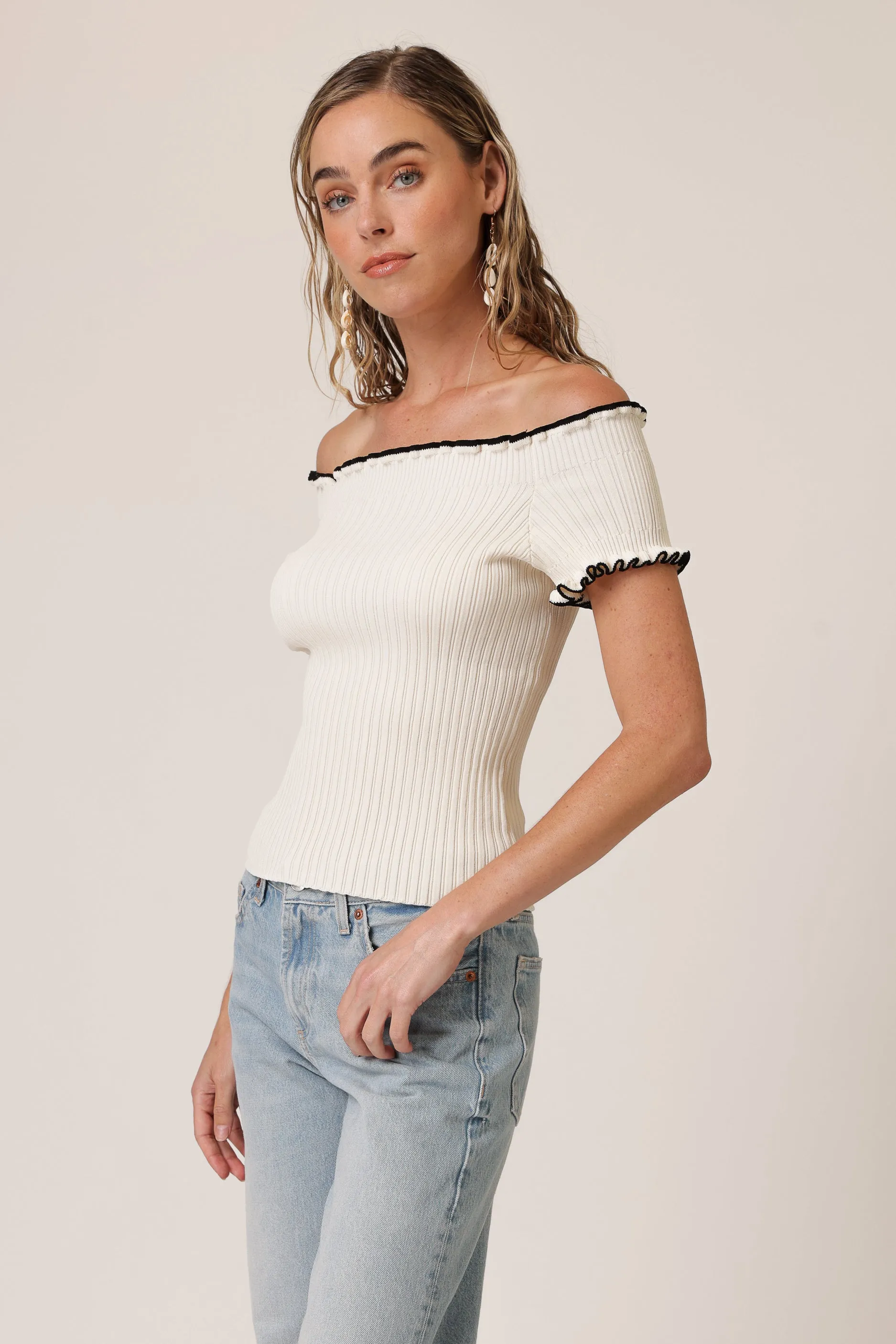 REONNY OFF THE SHOULDER SWEATER sold by Line & Dot product image thumbnail 4