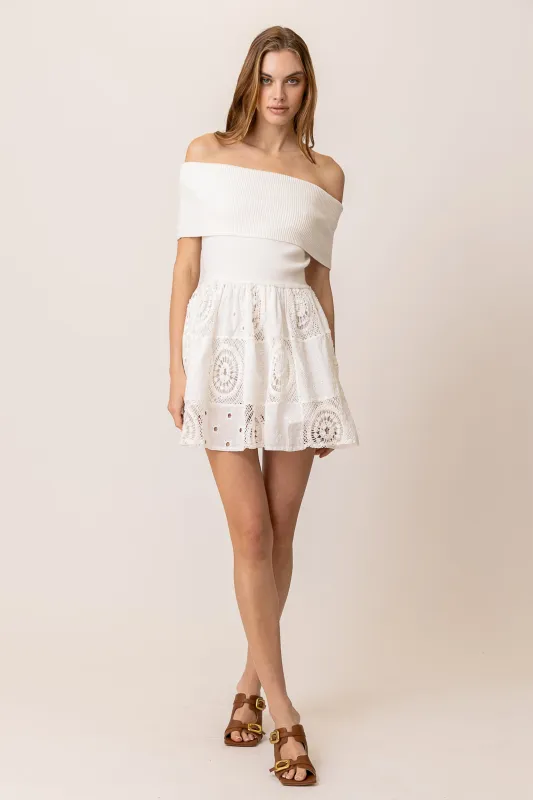 BIVA MIX-MEDIA MINI DRESS sold by Line & Dot