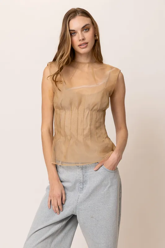 ELFREDA PLEATED TOP sold by Line & Dot