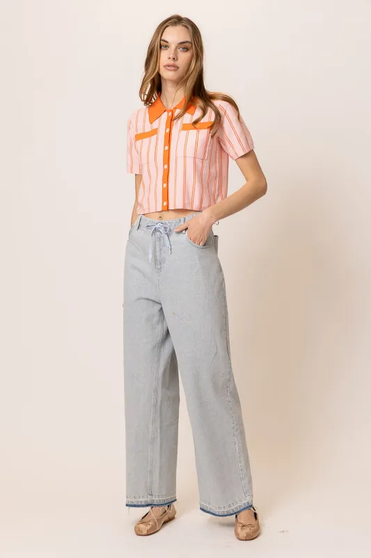 RHEBA STRIPE SWEATER TOP sold by Line & Dot