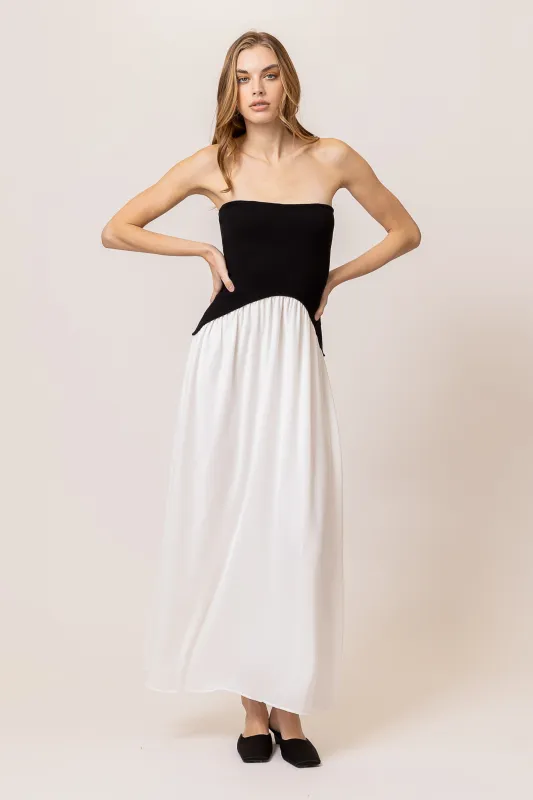 SALOMA MIX-MEDIA DRESS sold by Line & Dot