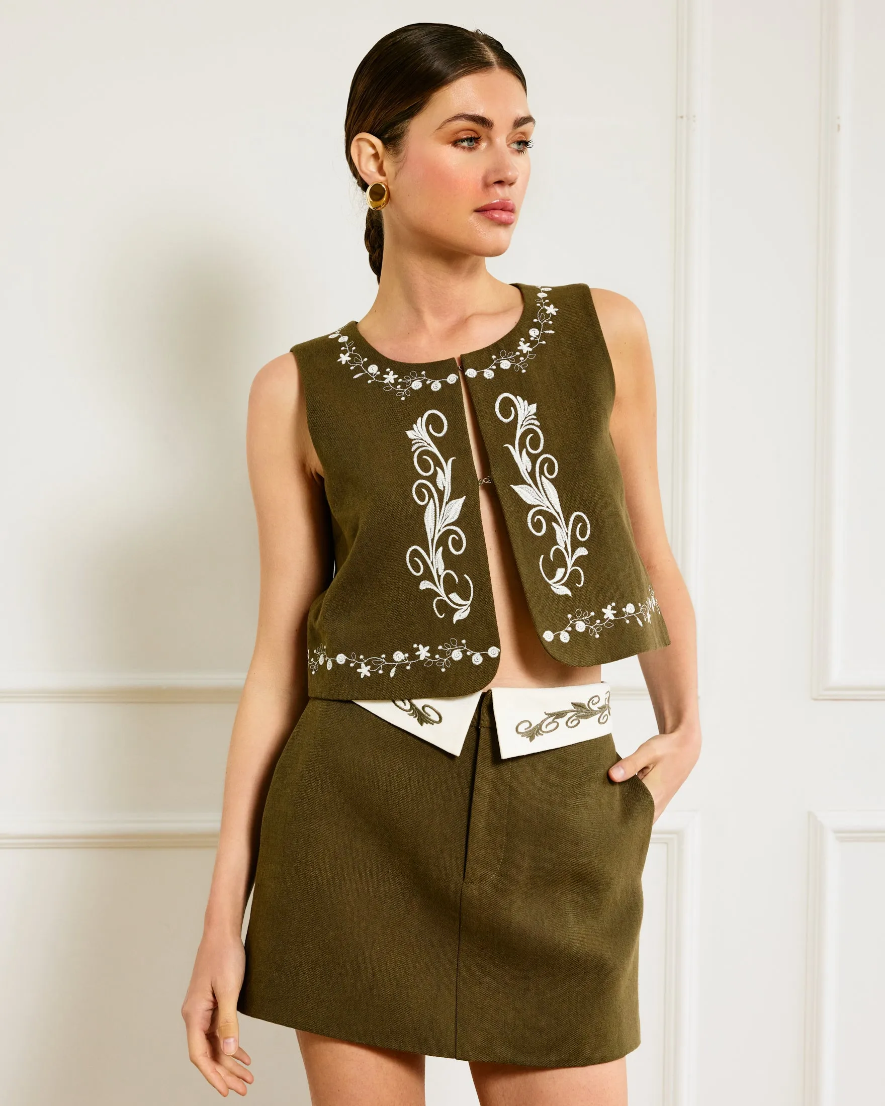 BREA EMBROIDERED TOP sold by Line & Dot