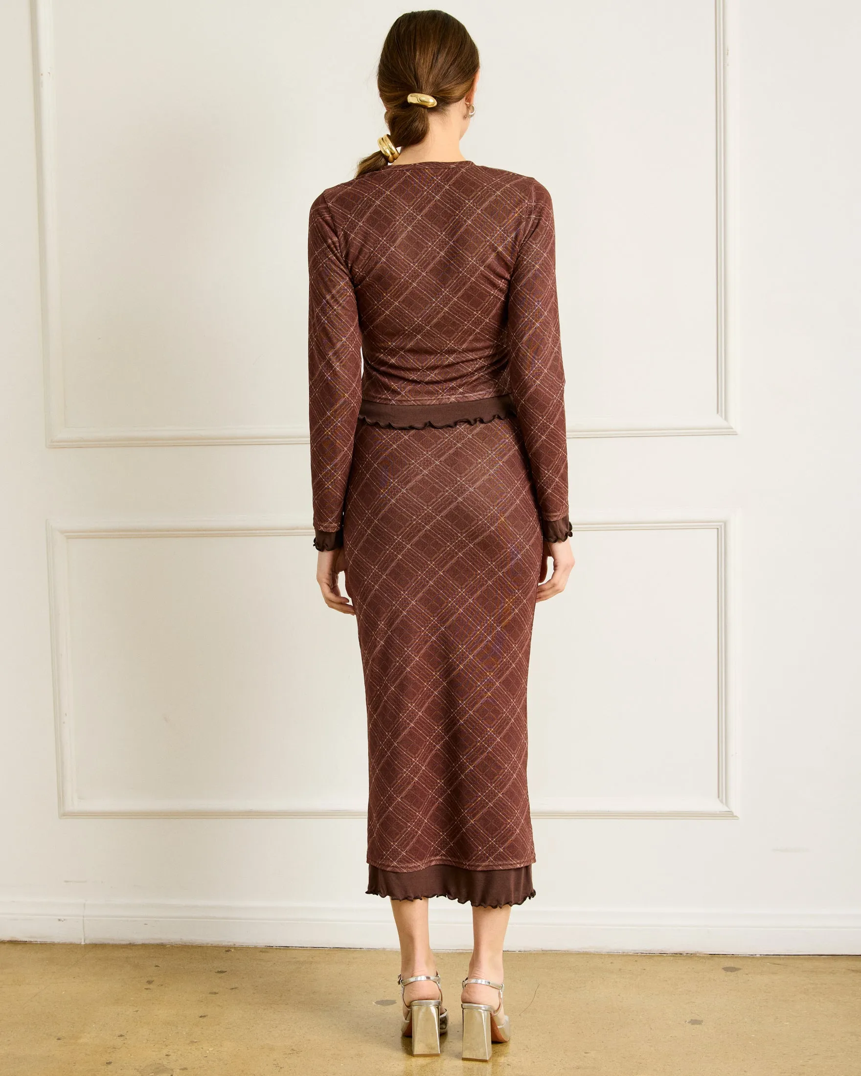 RICHARD PLAID MIDI SKIRT sold by Line & Dot product image thumbnail 3