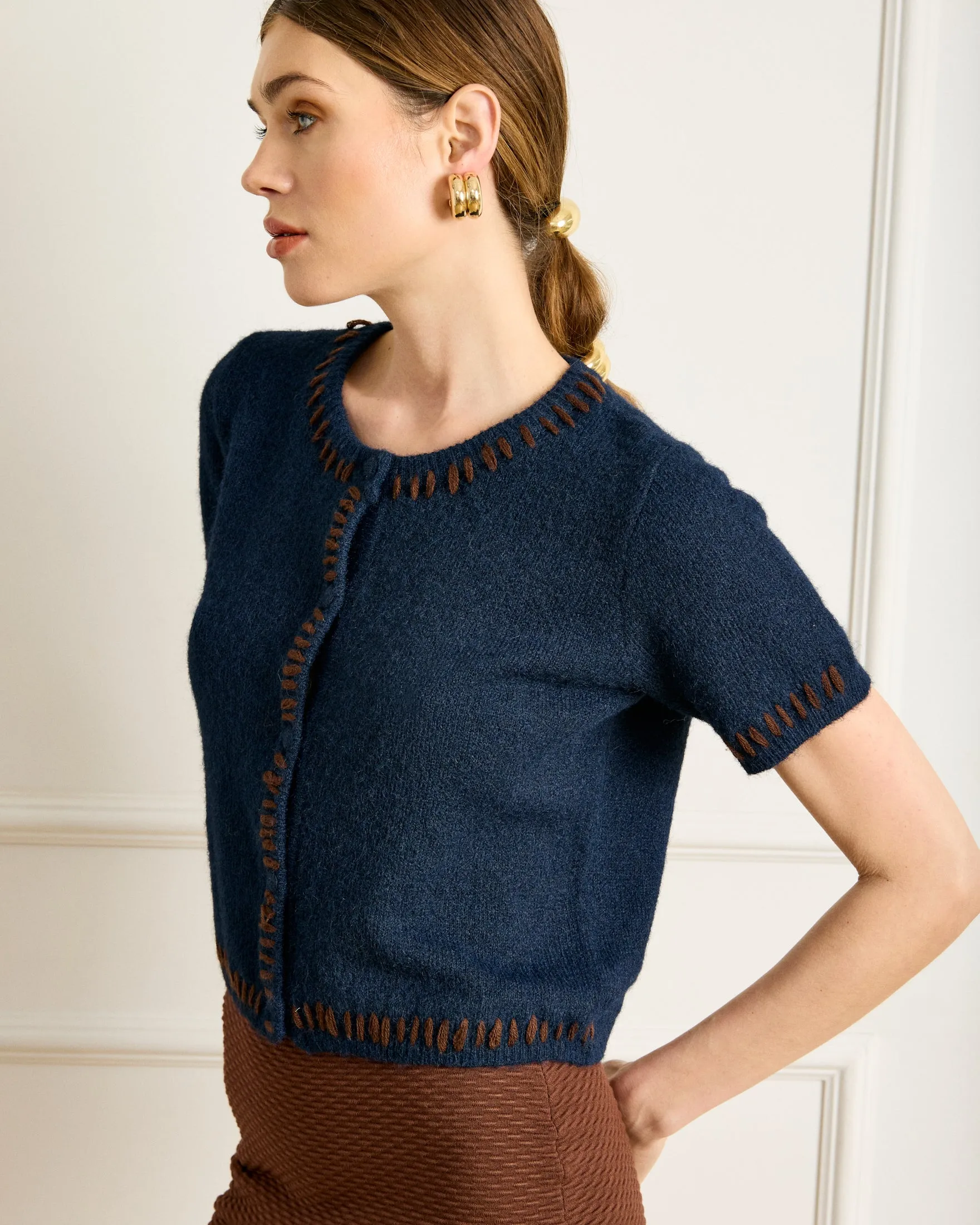HESSA SHORT SLEEVE CARDIGAN sold by Line & Dot product image thumbnail 4