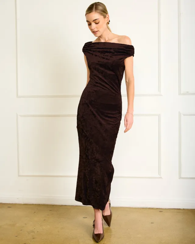 BRYLIE VELVET MAXI DRESS sold by Line & Dot