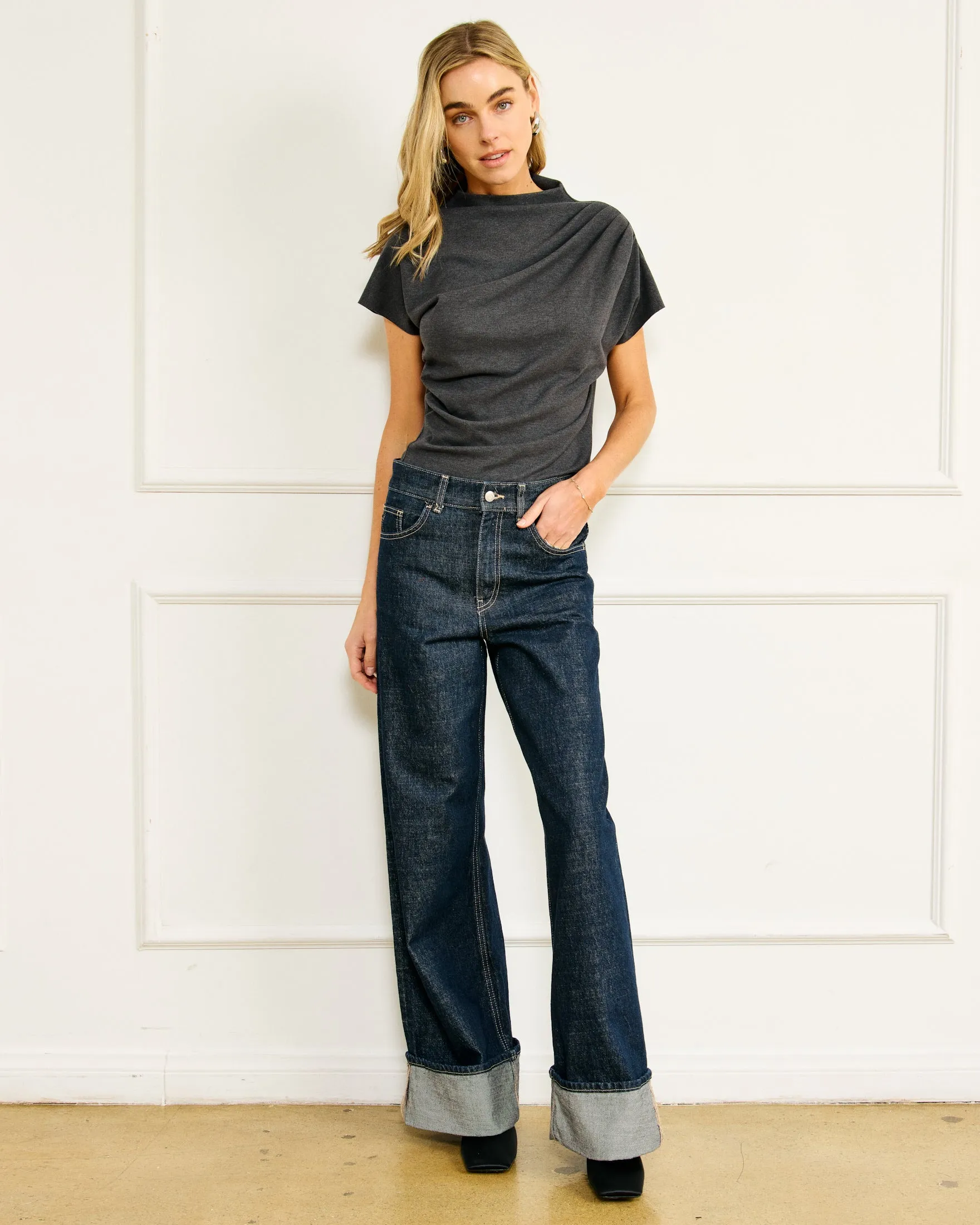 WALKER DRAPED TOP sold by Line & Dot