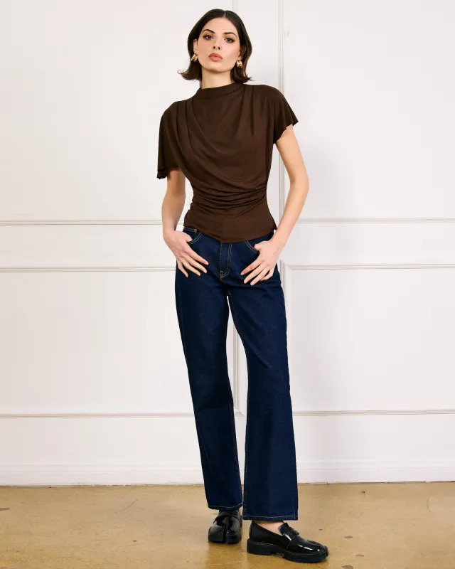 LIOR DRAPED TOP sold by Line & Dot