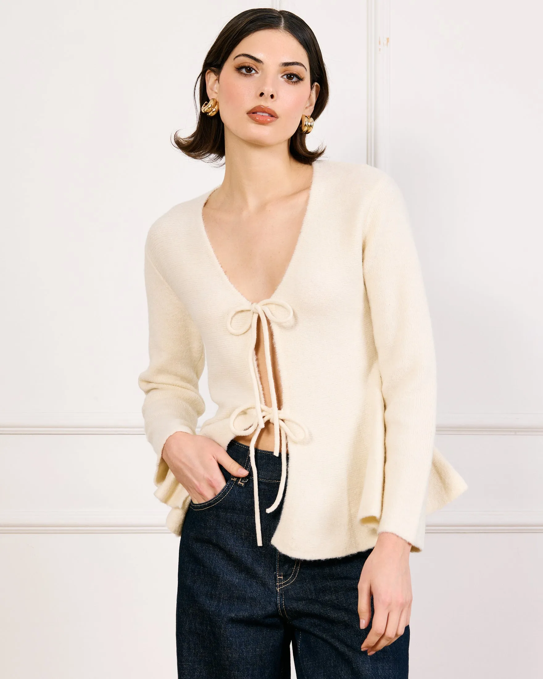 LUNETTE TIED SWEATER sold by Line & Dot product image thumbnail 3