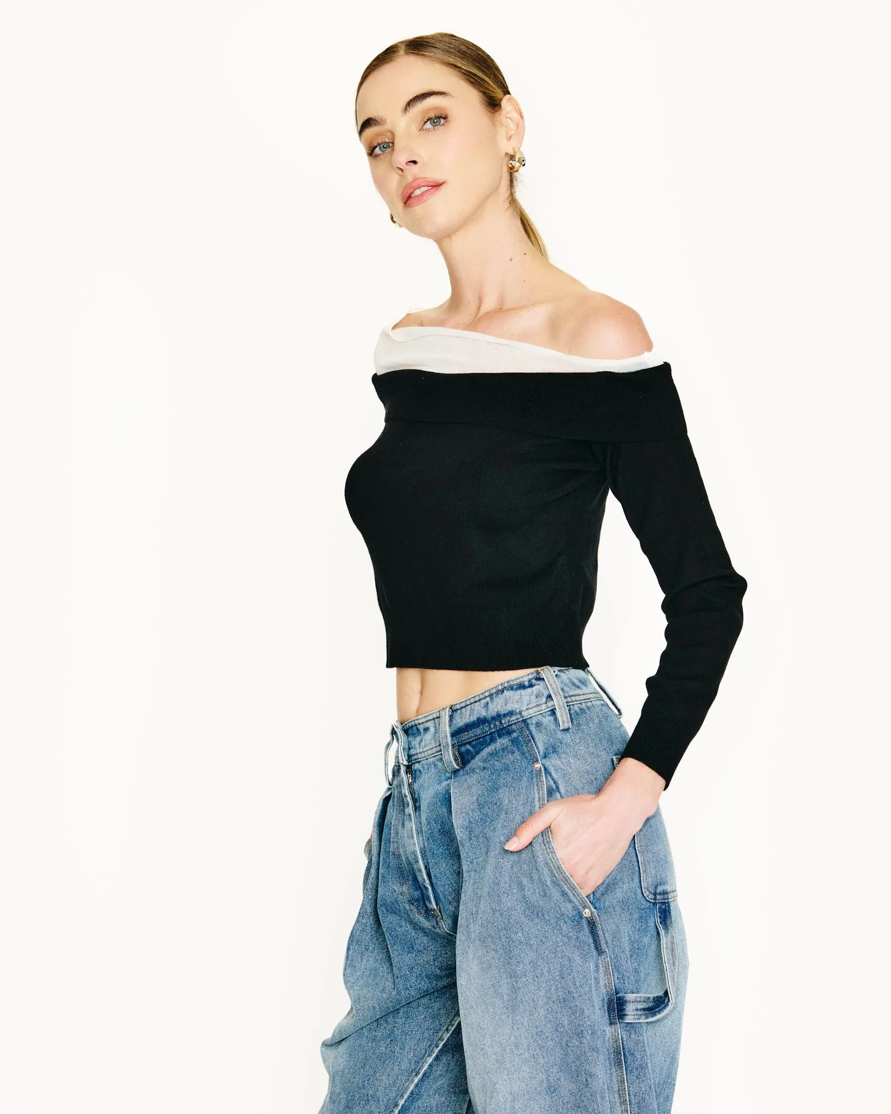 YSA OFF THE SHOULDER SWEATER sold by Line & Dot product image thumbnail 3