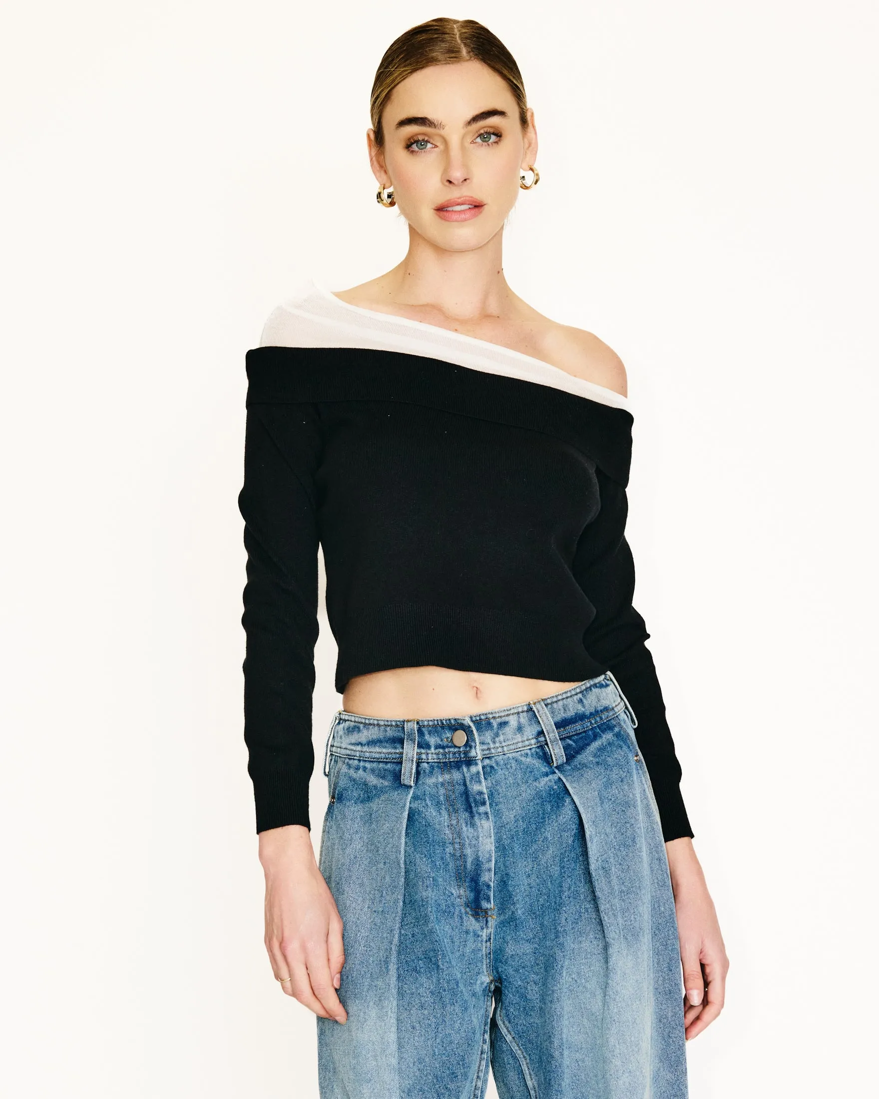 YSA OFF THE SHOULDER SWEATER sold by Line & Dot