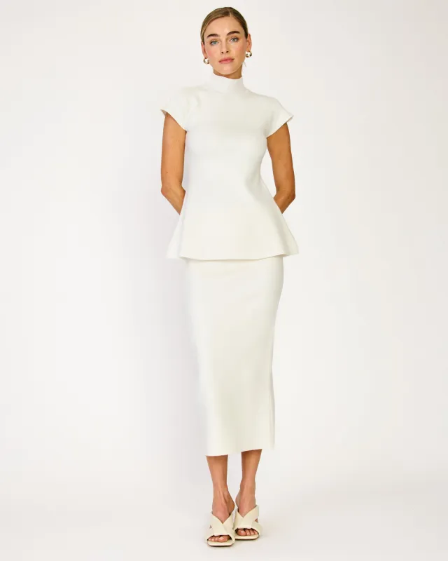 DRUNA KNIT PEPLUM TOP made by Line & Dot