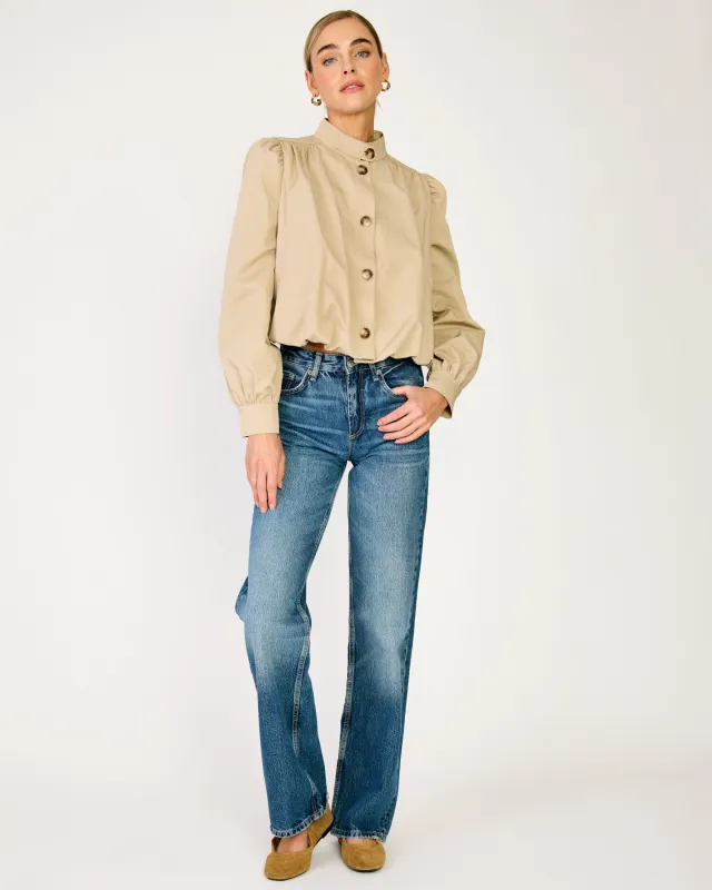 HEMLOCK GATHERED TRENCH JACKET made by Line & Dot