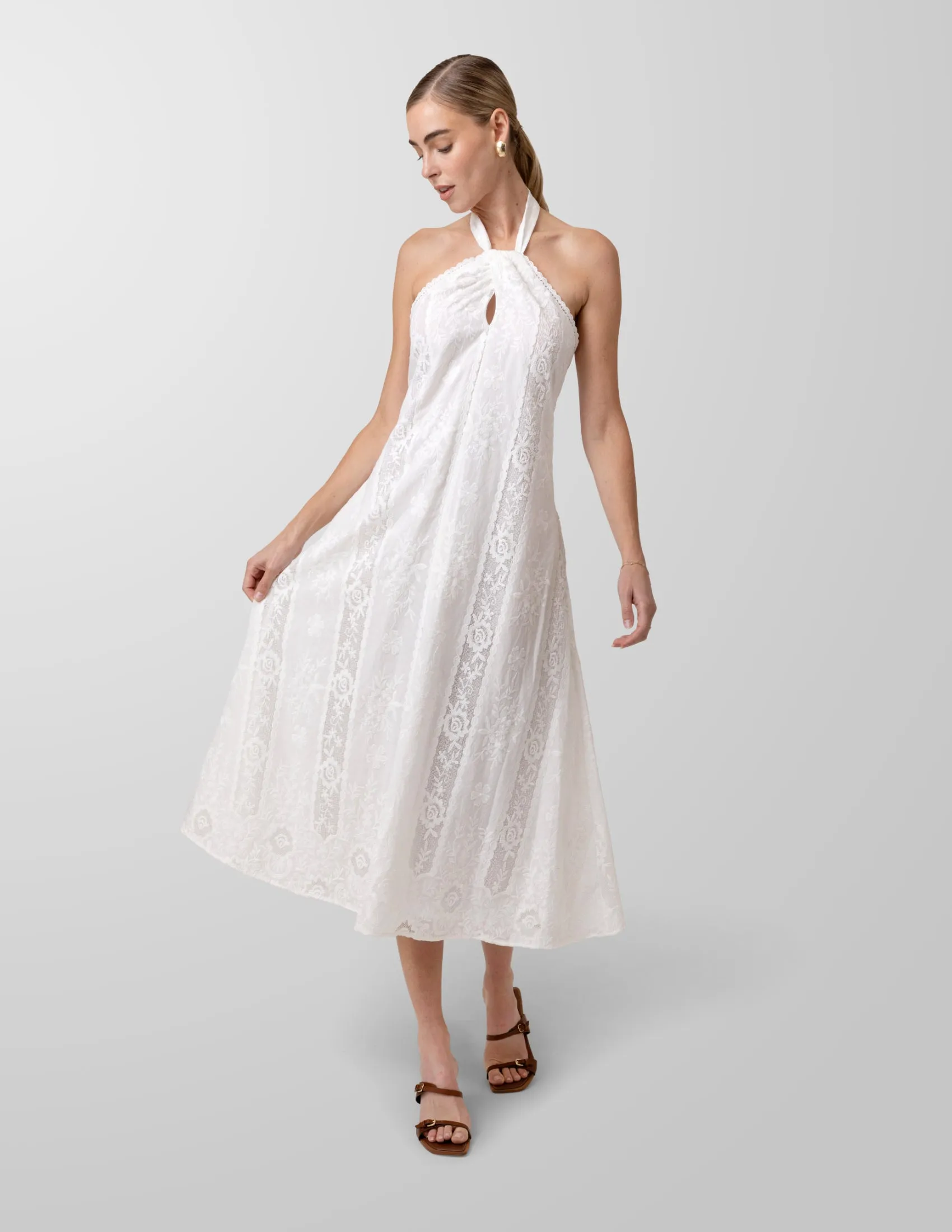 PIENZA HALTER NECK DRESS sold by Line & Dot