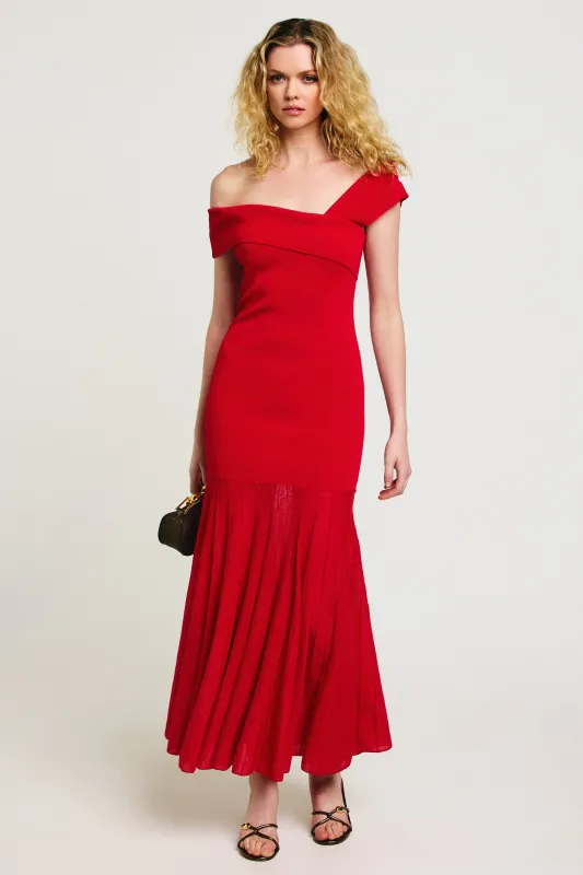 ROWAN SWEATER DRESS RED made by Line & Dot