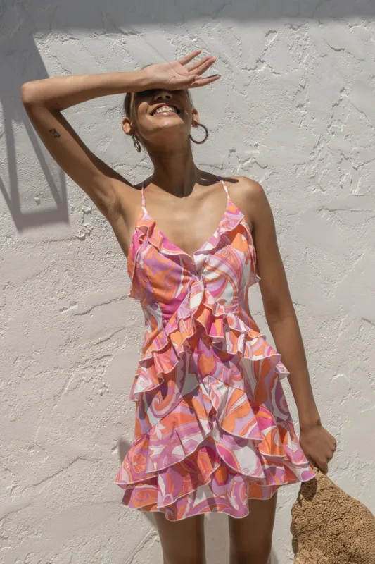 MARA RUFFLE MINI DRESS sold by Line & Dot