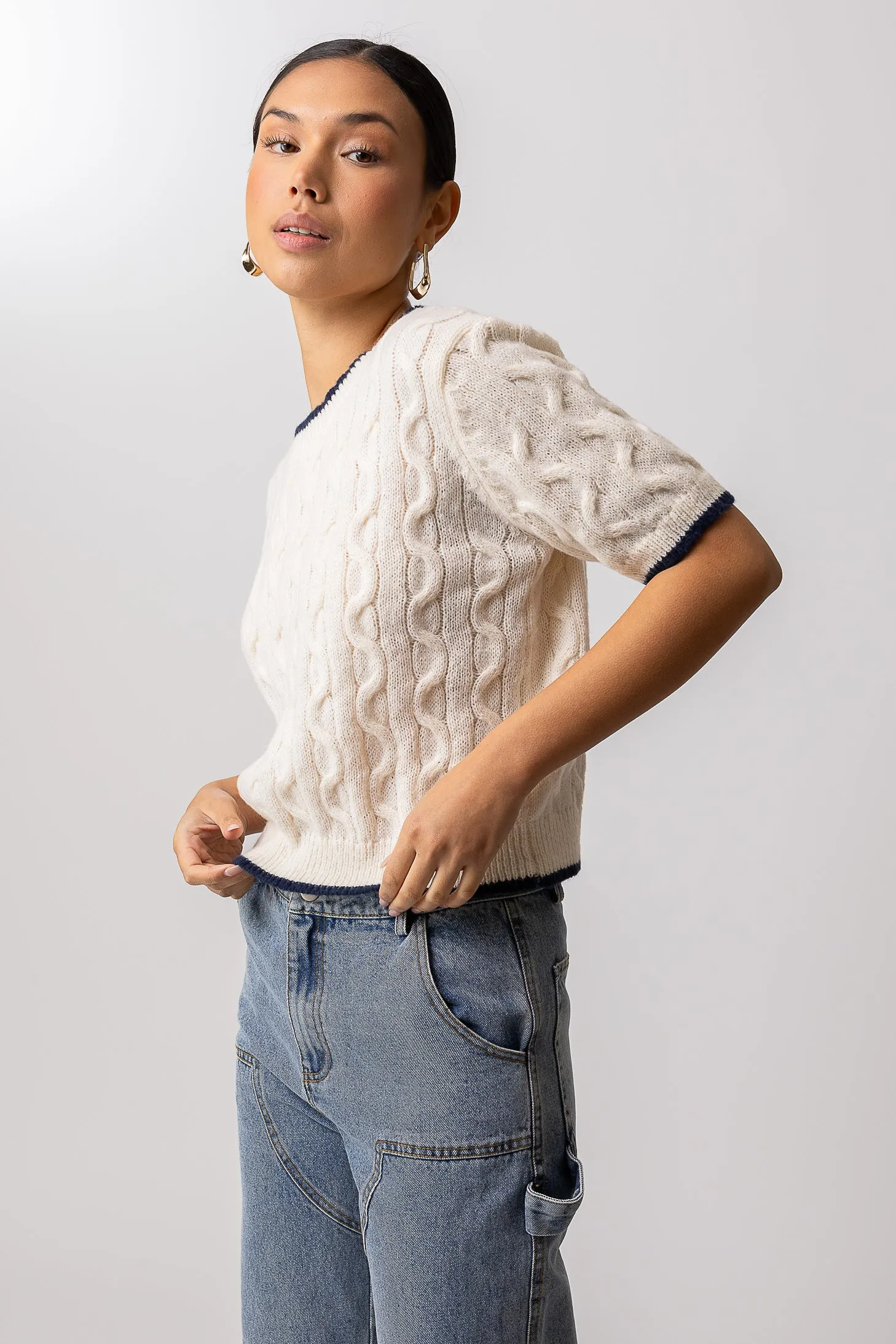 COLLEGIATE SWEATER TOP sold by Line & Dot product image thumbnail 3