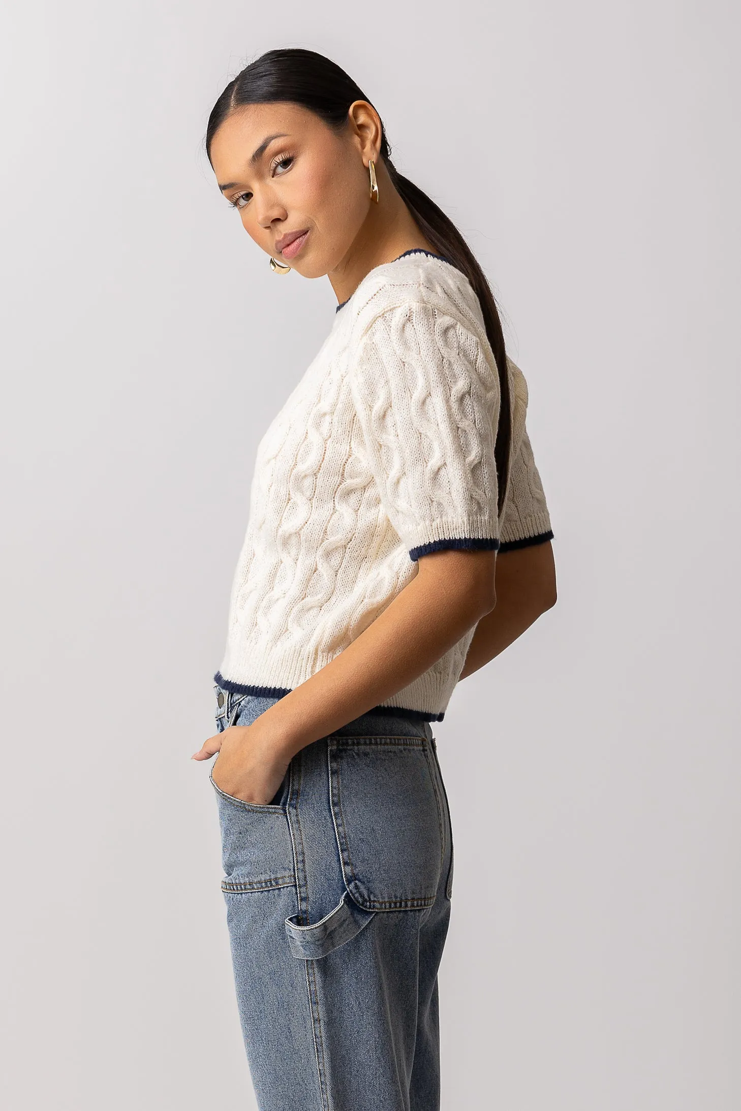 COLLEGIATE SWEATER TOP sold by Line & Dot product image thumbnail 4