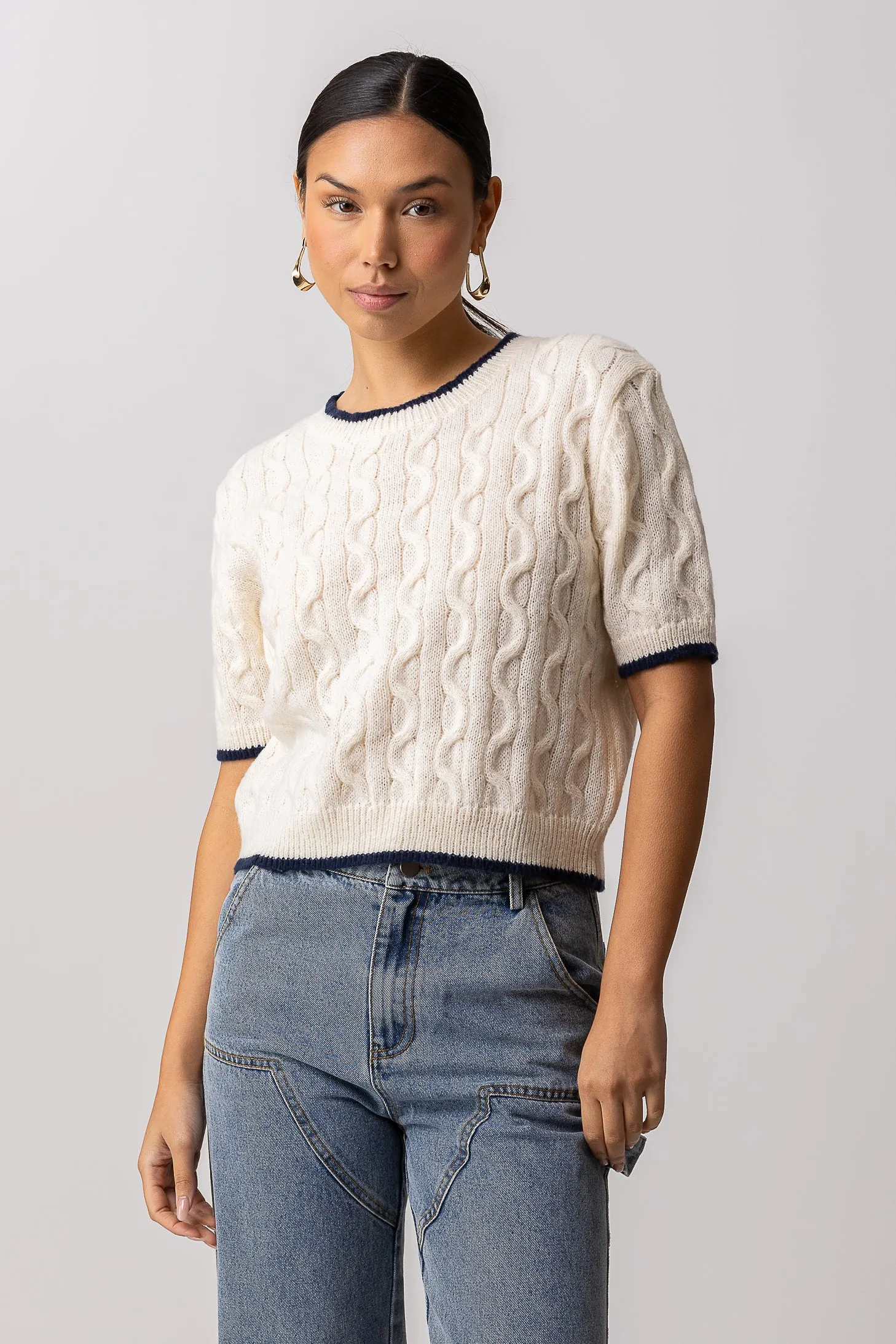 COLLEGIATE SWEATER TOP sold by Line & Dot product image thumbnail 2