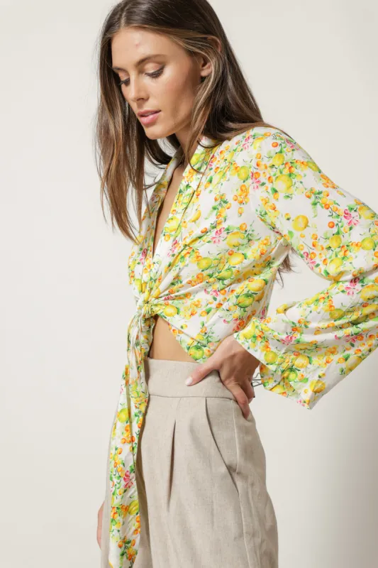 FRUITI TIE FRONT TOP sold by Line & Dot