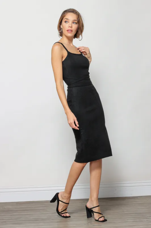 MEGAN TIE DETAIL SWEATER DRESS made by Line & Dot