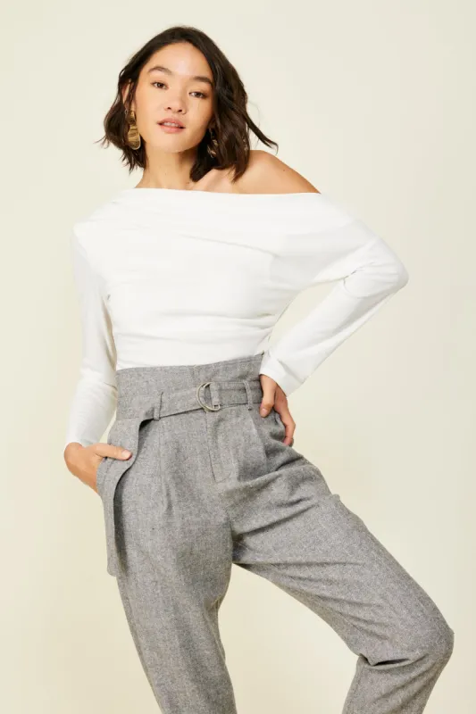 Riley Long Sleeve Top (Ivory) sold by Line & Dot
