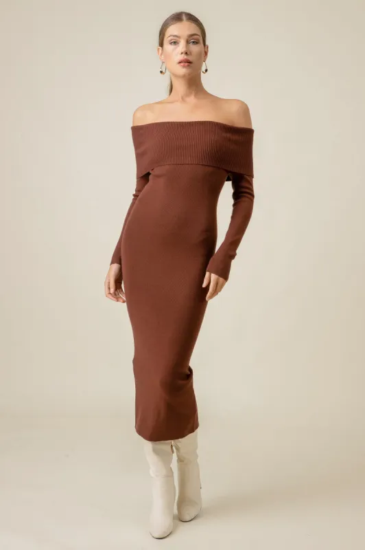 HEART STRUCK MIDI DRESS MOCHA sold by Line & Dot