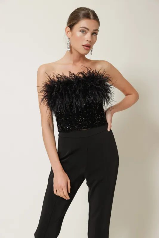 VALERIA FEATHER TOP sold by Line & Dot