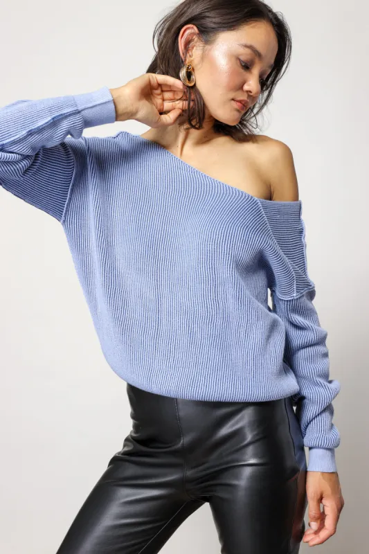 FAVORITE OFF SHOULDER RIBBED SWEATER sold by Line & Dot