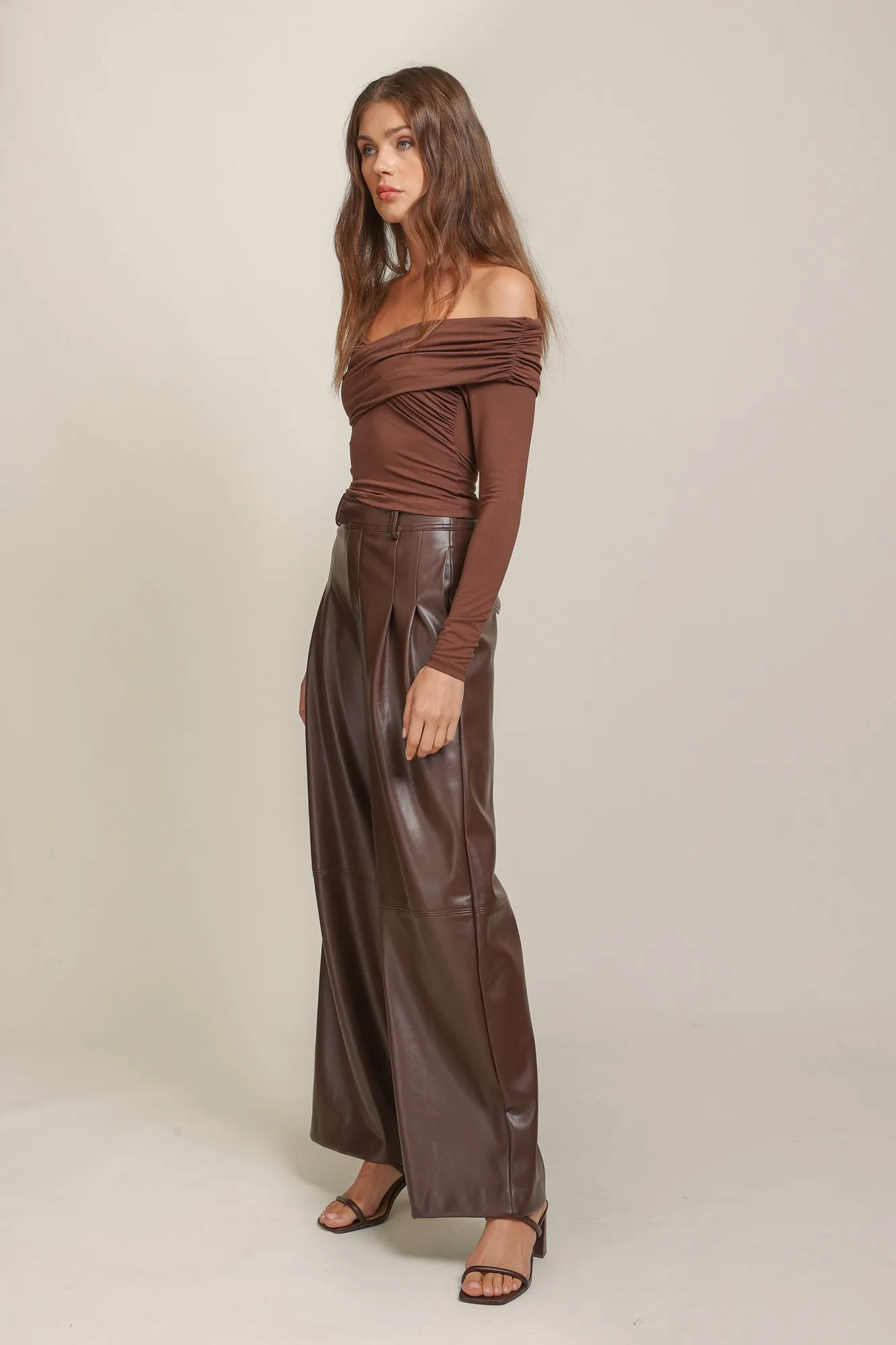 COCOA OFF SHOULDER TOP sold by Line & Dot product image thumbnail 2
