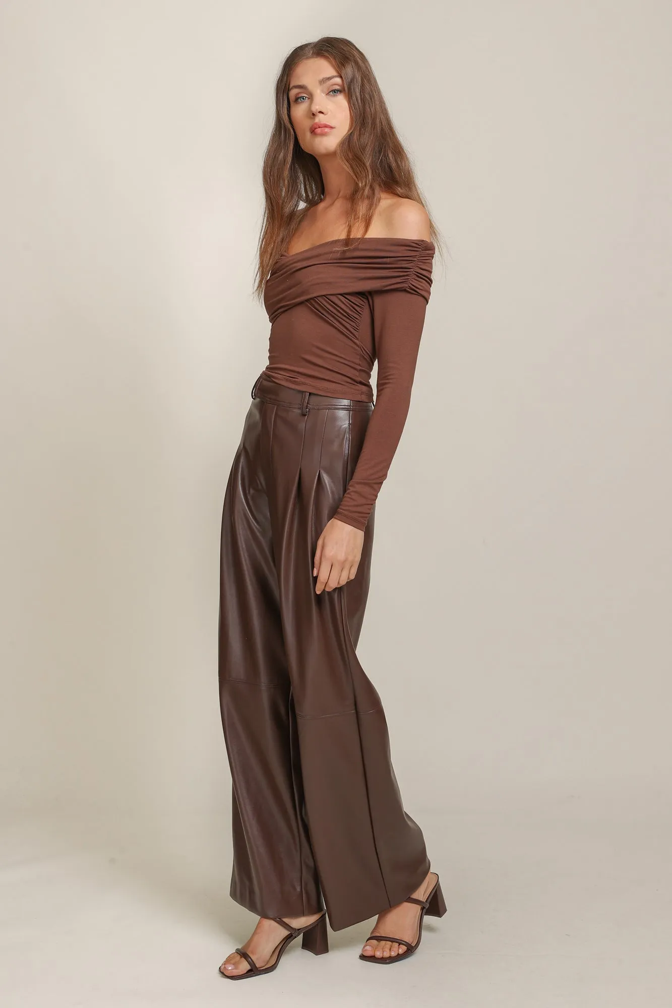 COCOA OFF SHOULDER TOP sold by Line & Dot product image thumbnail 3