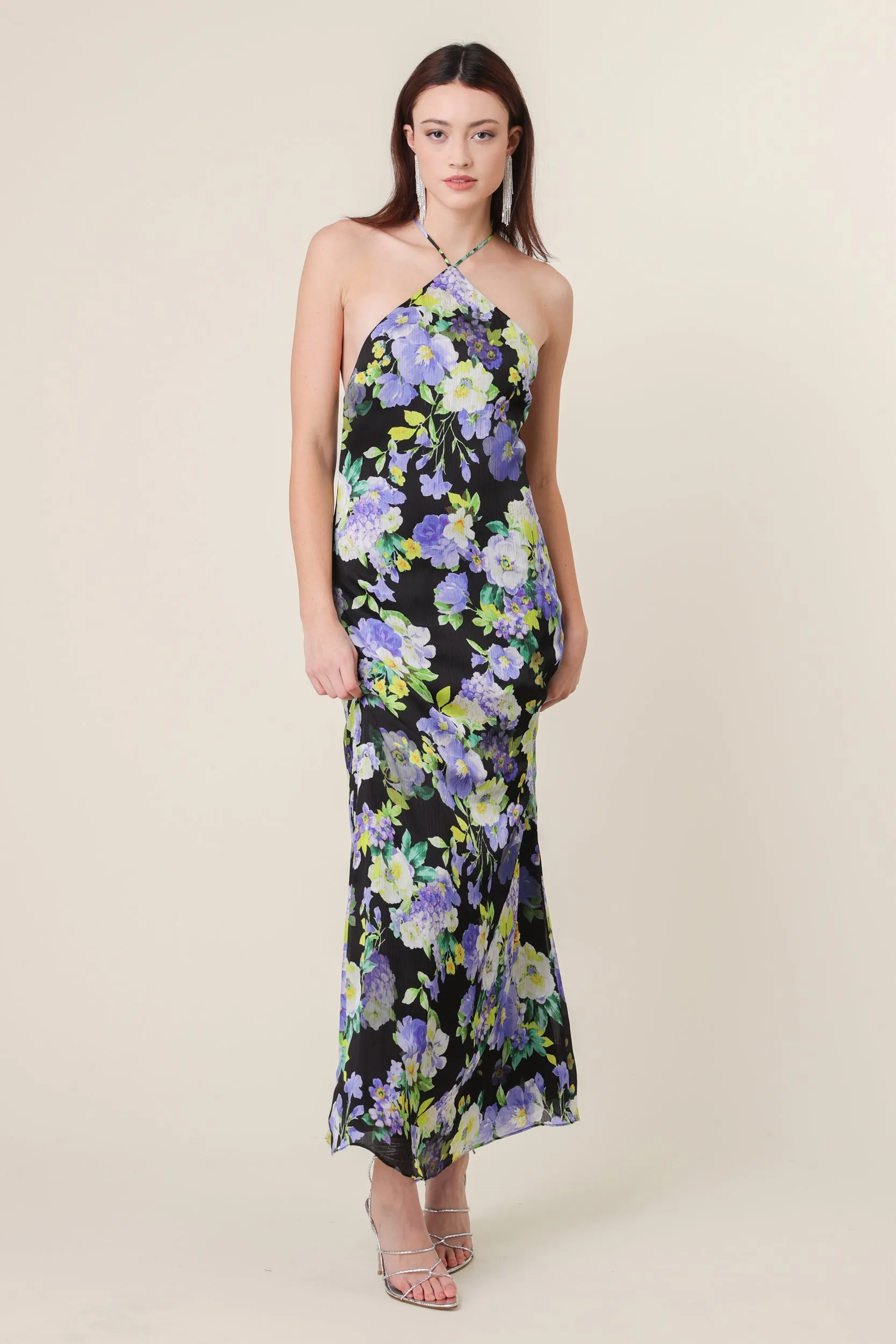 BLOOM HALTER NECK MAXI sold by Line & Dot