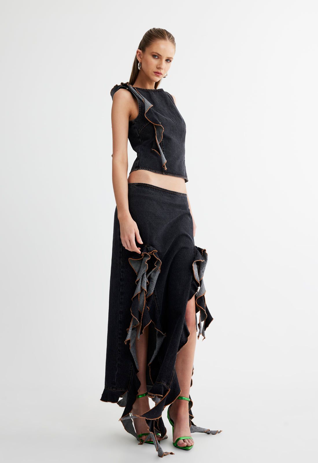 RENDEZVOUS SKIRT - CHARCOAL sold by Lioness