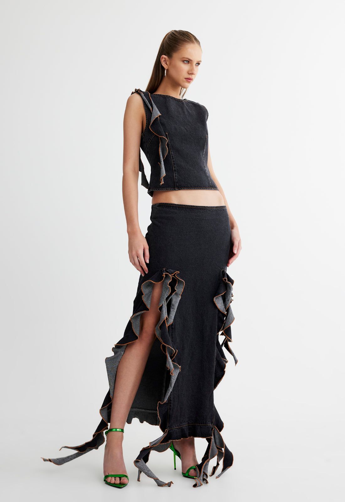 RENDEZVOUS SKIRT - CHARCOAL sold by Lioness product image thumbnail 4