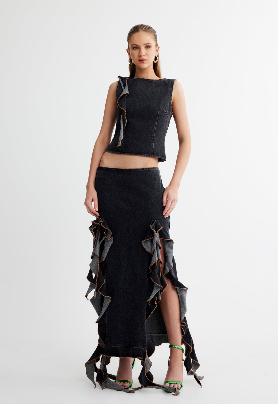 RENDEZVOUS SKIRT - CHARCOAL sold by Lioness product image thumbnail 3