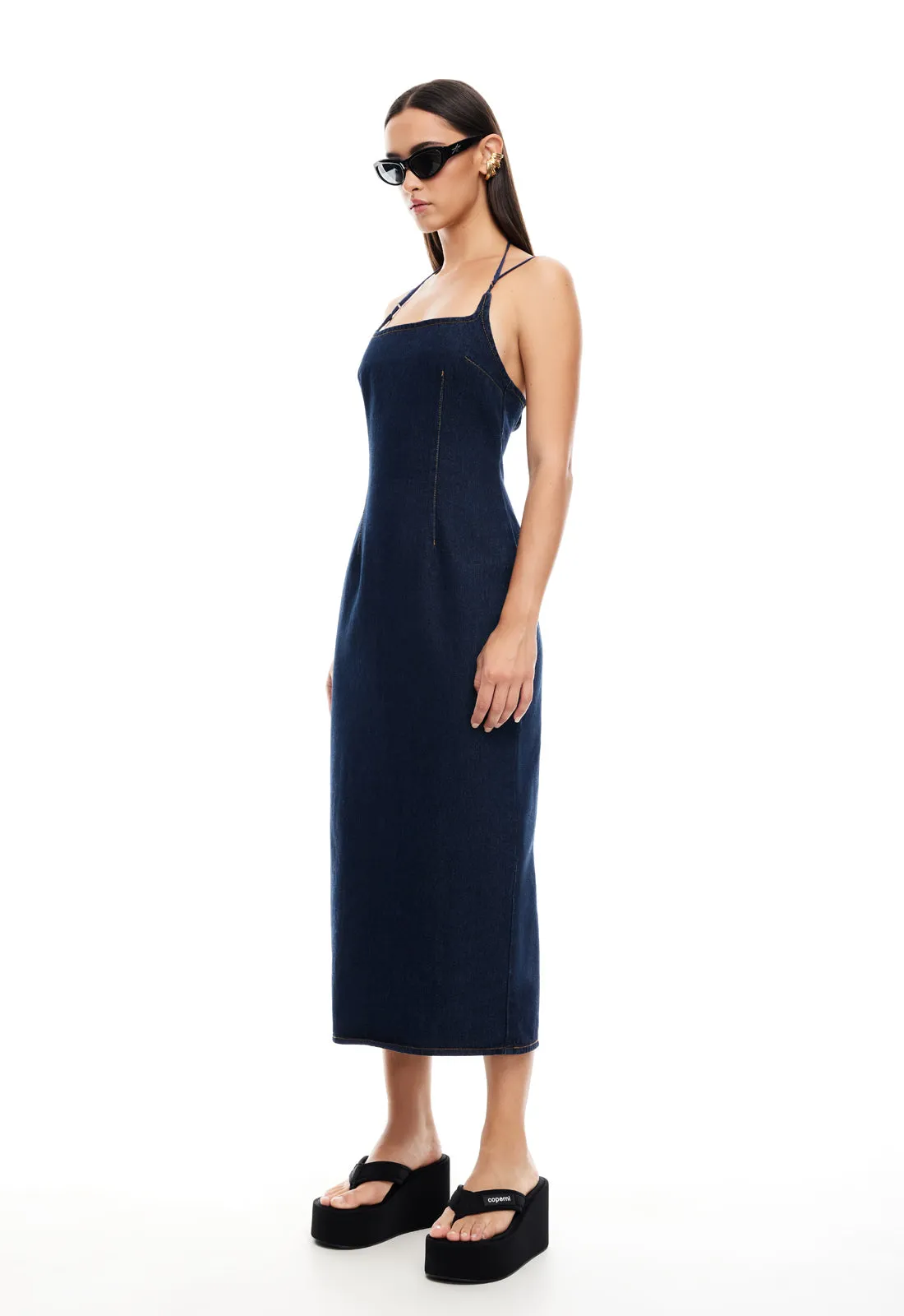 BIRKIN MIDI DRESS - INDIGO sold by Lioness product image thumbnail 3