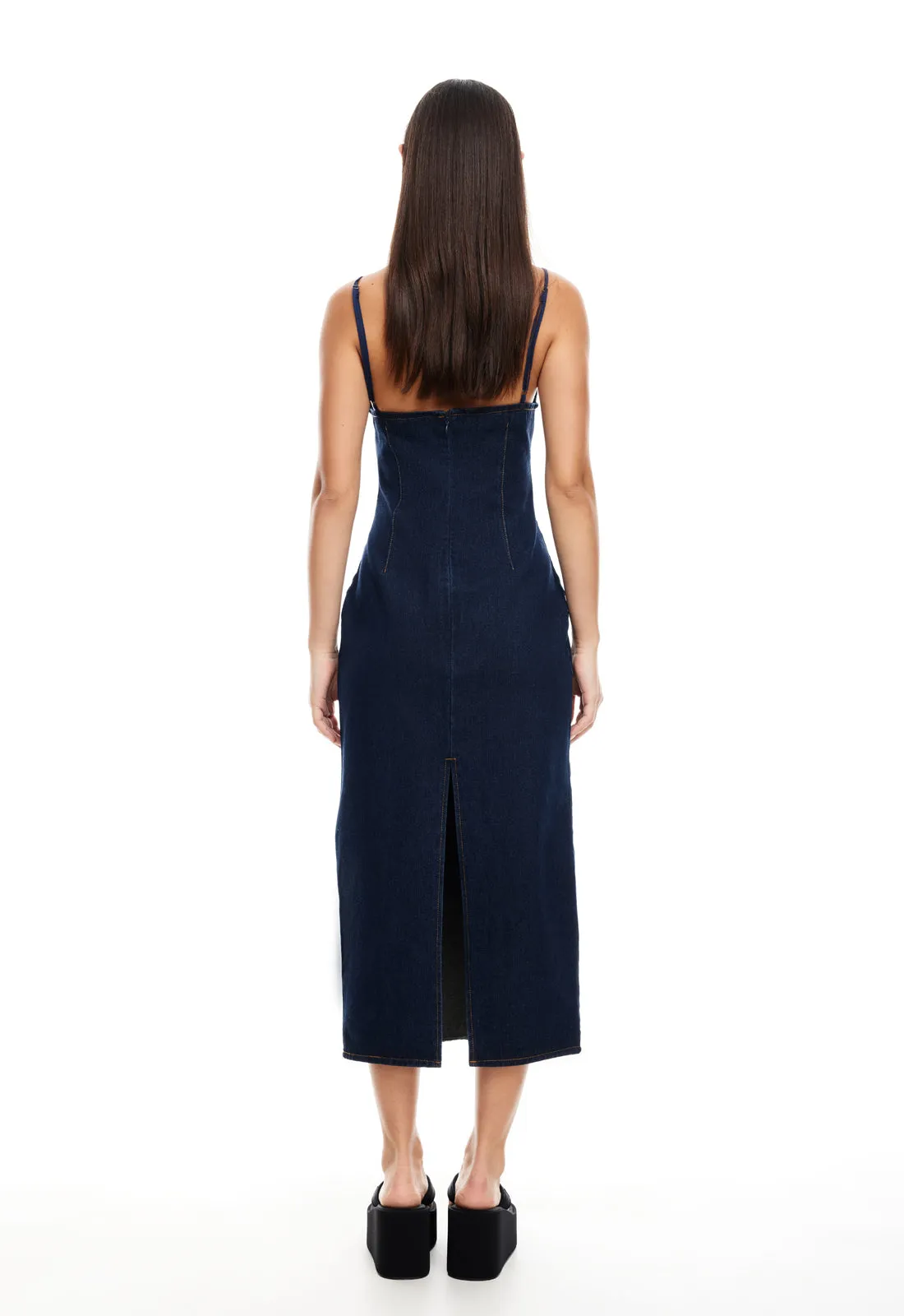BIRKIN MIDI DRESS - INDIGO sold by Lioness product image thumbnail 4