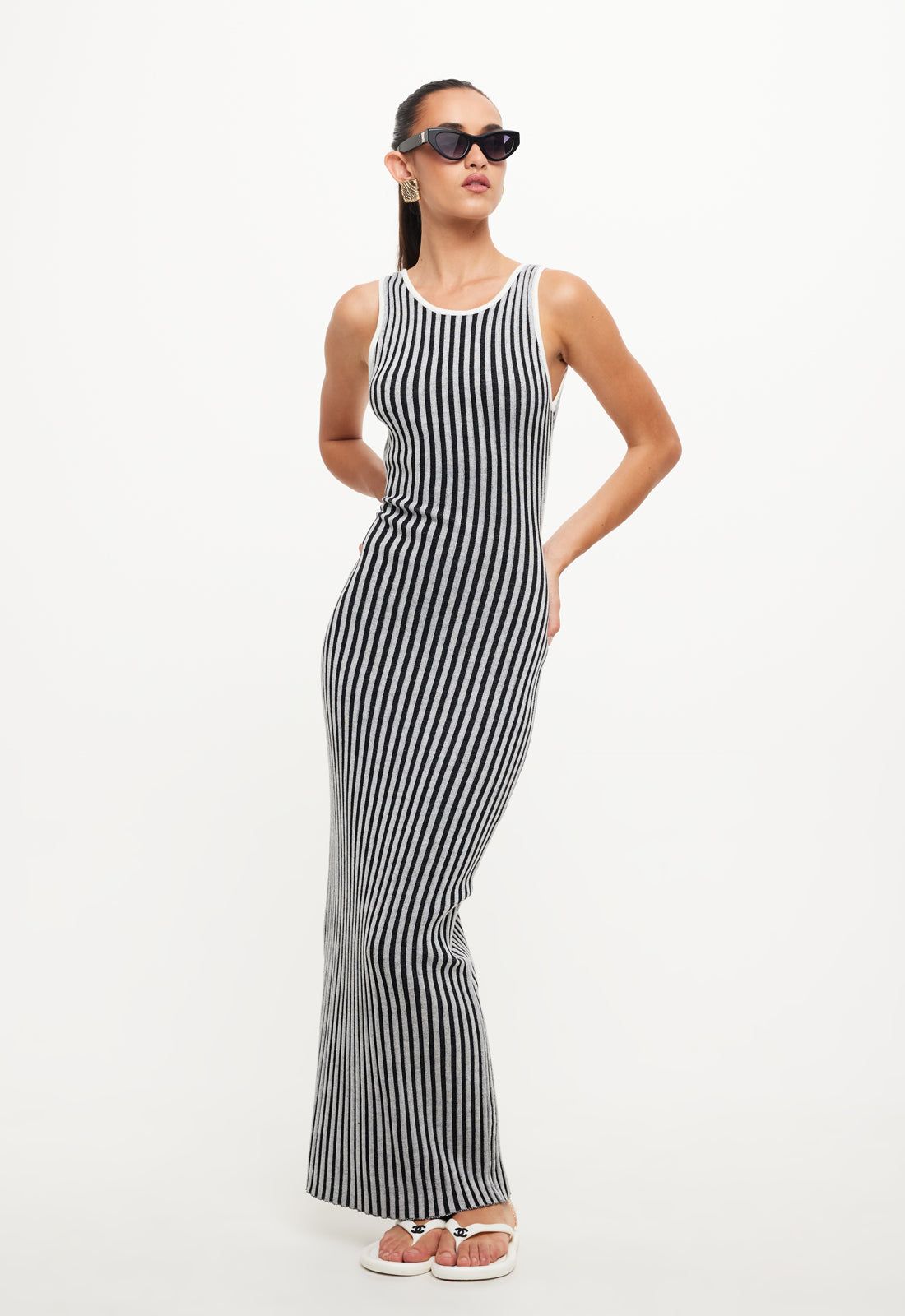 BLISSFUL MAXI DRESS - IVORY STRIPE sold by Lioness product image thumbnail 4