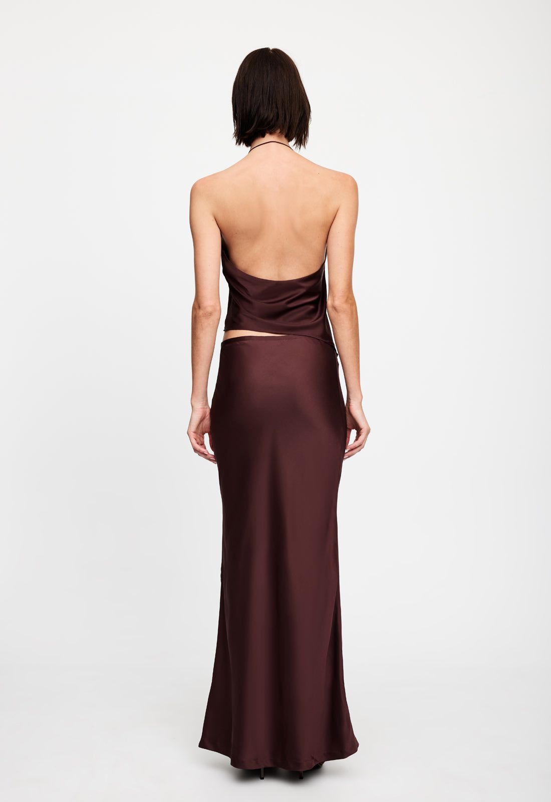 HUDSON SATIN MAXI SKIRT - GARNET sold by Lioness product image thumbnail 5