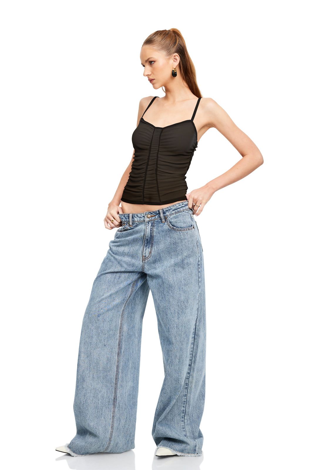 EIVISSA MESH CAMI - PITCH sold by Lioness product image thumbnail 4