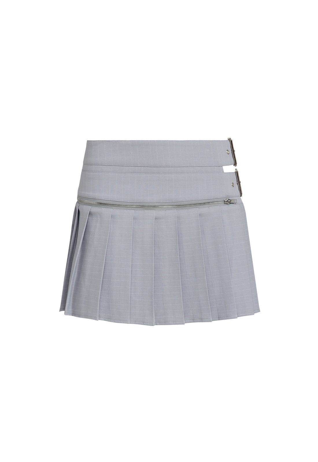 THE CRAFT MINI SKIRT - LIGHT GREY PINSTRIPE sold by Lioness