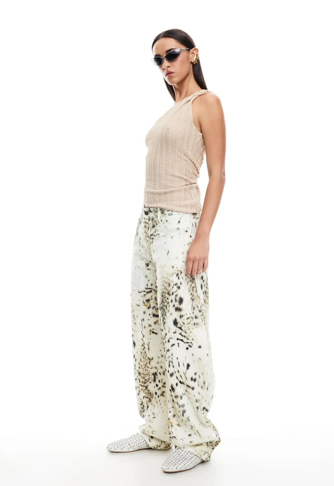 UNVEILING ONE SHOULDER TOP - BEIGE sold by Lioness product image thumbnail 5