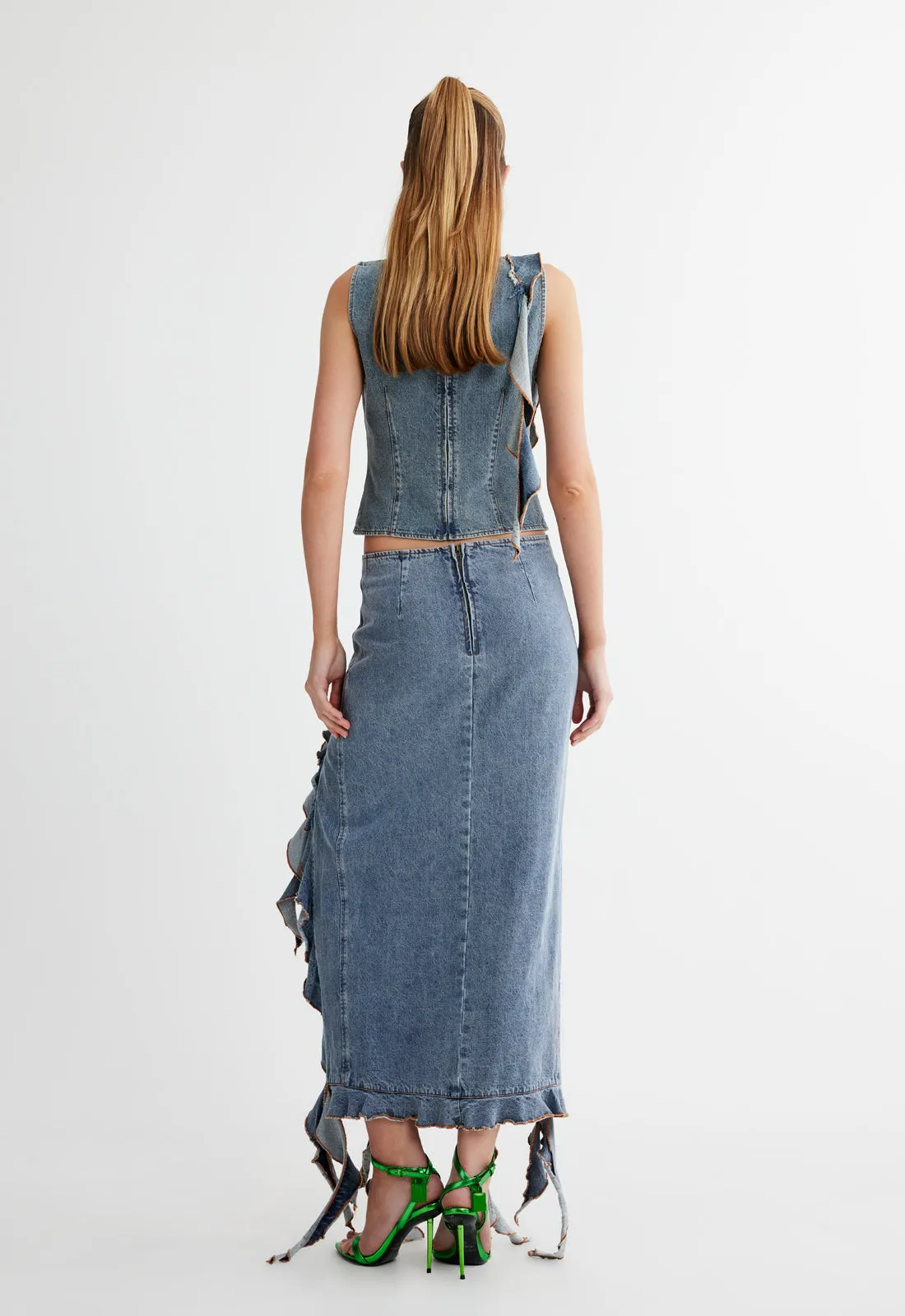 RENDEZVOUS TOP - FADED DENIM sold by Lioness product image thumbnail 5