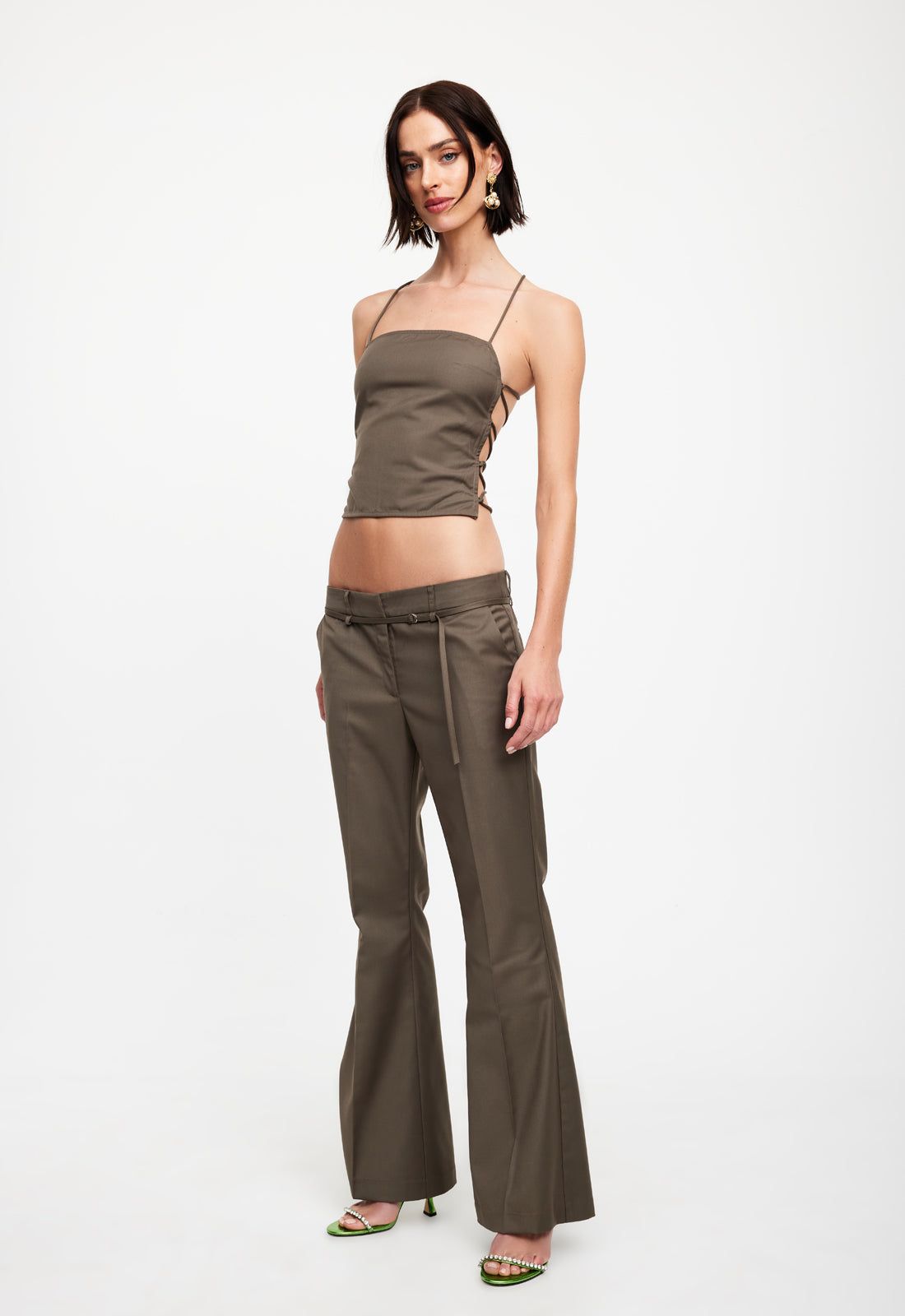 AVARIS TIE TOP - KHAKI sold by Lioness product image thumbnail 3